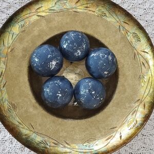 Modern Blue Marbled Holiday Ornaments - Set of 5